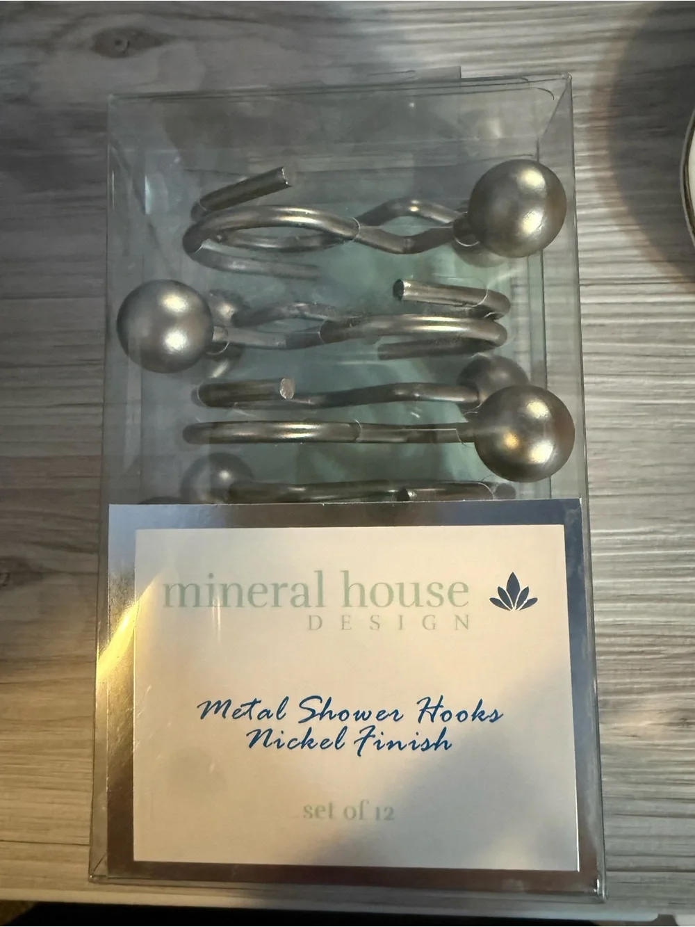 Nickel Finish Metal Shower Hooks - Silver